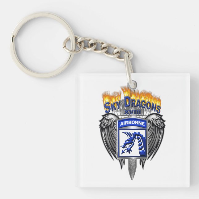 XVIII Airborne Corps Amazing Sky Dragons Keychain (Front)