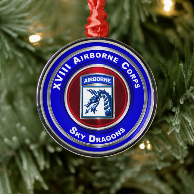 XVIII Airborne Corps Keepsake Christmas Metal Ornament (Tree)