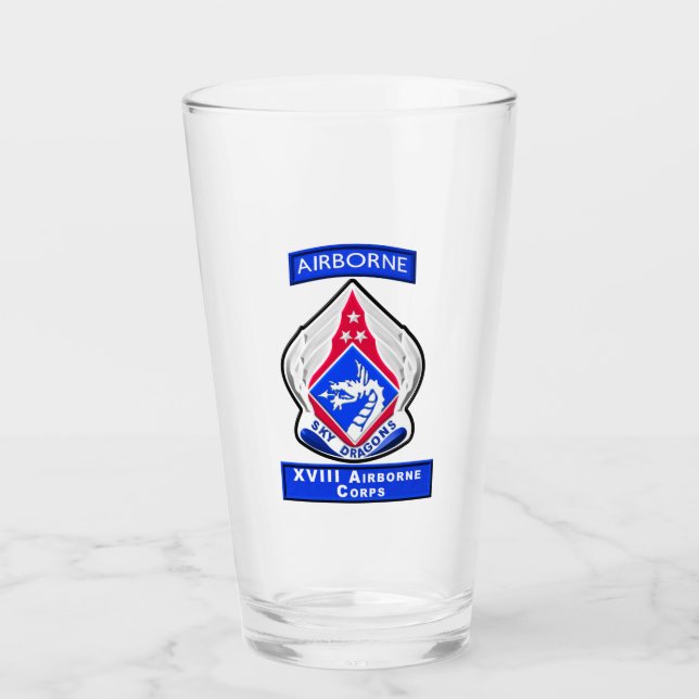 XVIII Airborne Corps “Sky Dragons” Glass (Front)