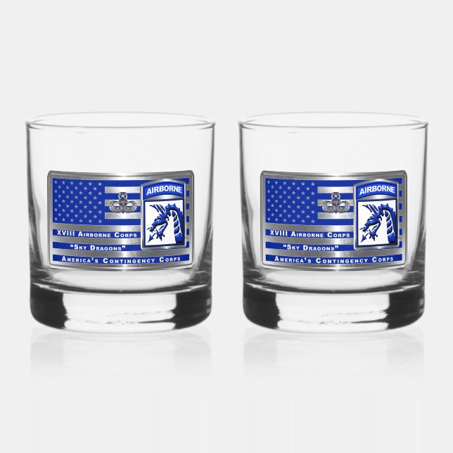 XVIII AIRBORNE CORPS  WHISKEY GLASS (Front)