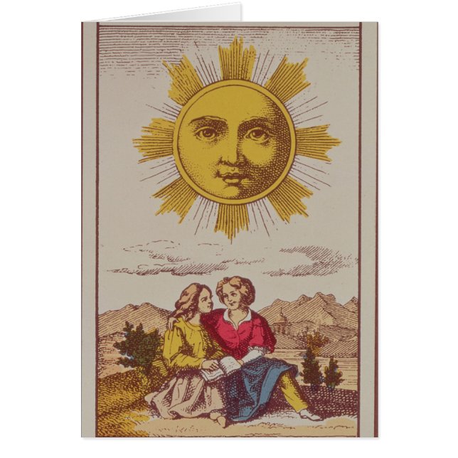 XVIIII Le Soleil, carte de tarot française du Sun (Devant)