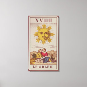 XVIIII Le Soleil, French tarot card of the Sun Canvas Print