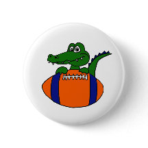 XX- Awesome Gator on a Football Cartoon