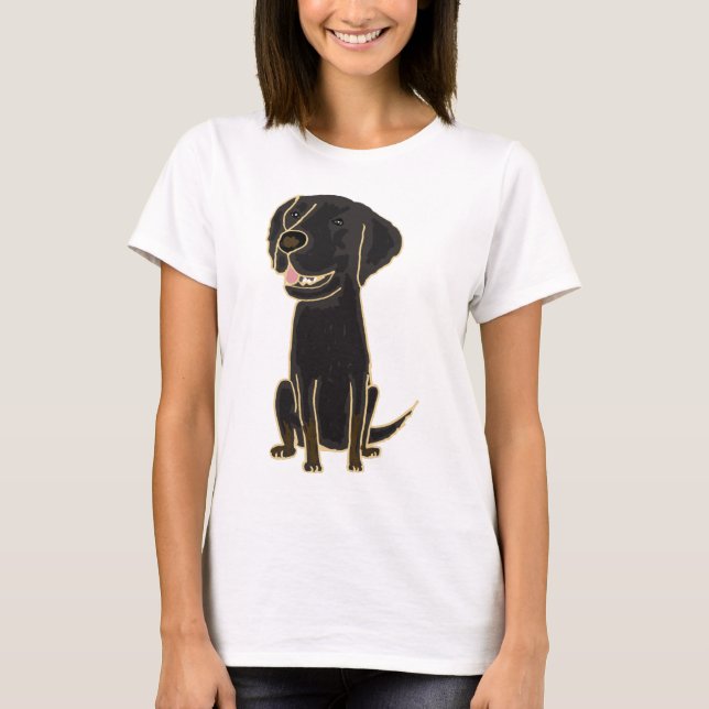 XX- Black Retriever Puppy Dog T-Shirt (Front)