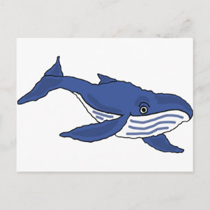XX- Blue Whale Cartoon Postcard