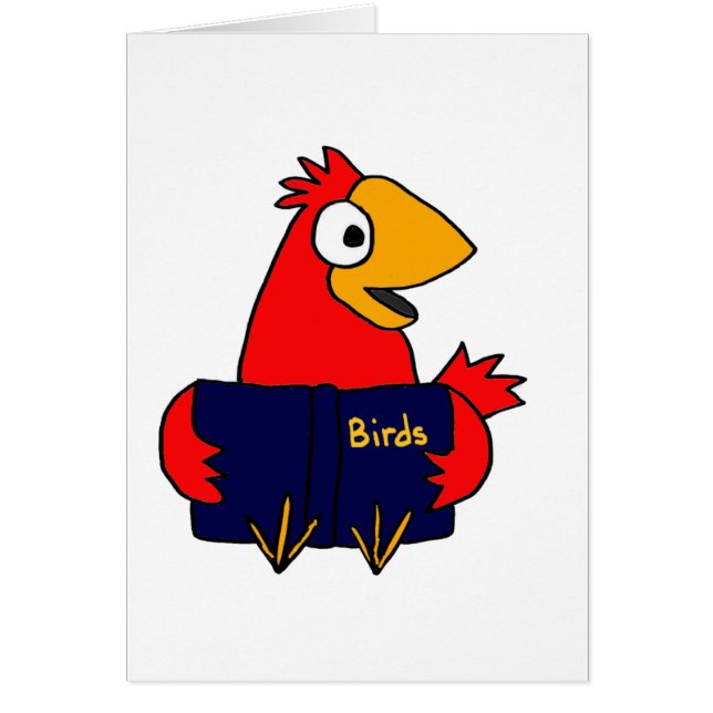 XX- Cardinal Bird Reading Book About Birds (Front)