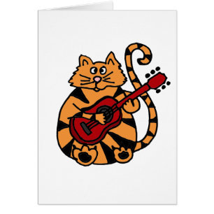 XX chat jouant la conception de guitare