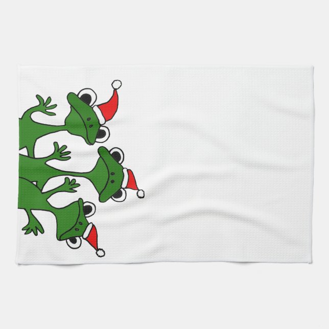 XX- Christmas Tree Frogs Cartoon Kitchen Towel (Horizontal)