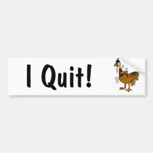 XX- Cold Turkey Cartoon Bumper Sticker