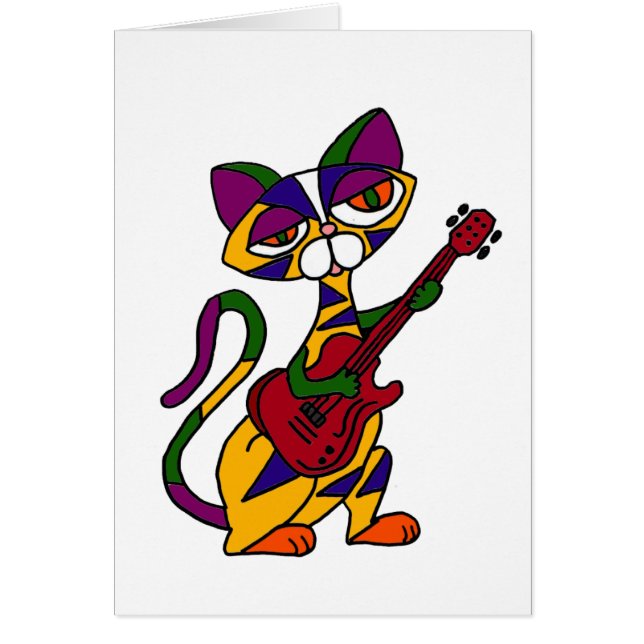 XX- Cool Cat Playing Guitar Cartoon (Front)