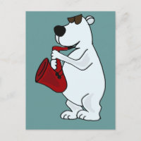 XX- Cool Polar Bear Playing the Saxophone Cartoon