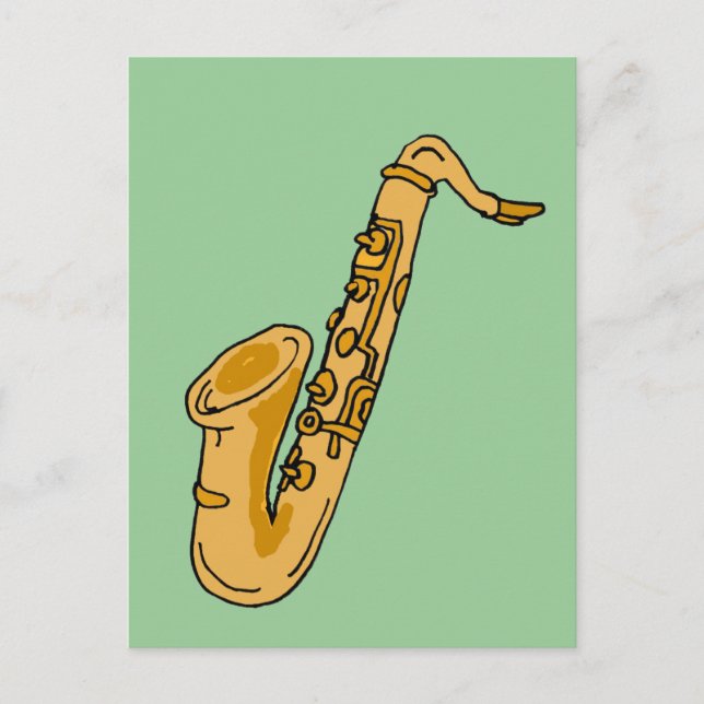 XX- Cool Saxophone Cartoon Postcard (Front)