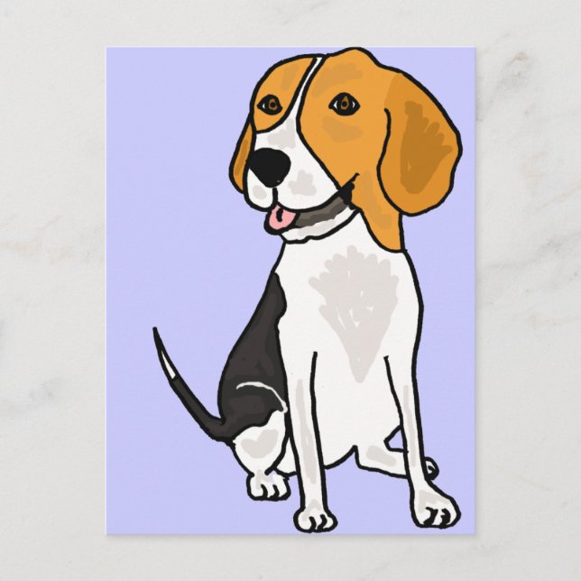 XX- Cute Beagle Cartoon Postcard (Front)