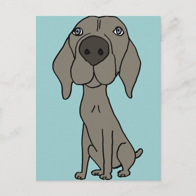 XX- Cute Weimaraner Design Postcard (Front)