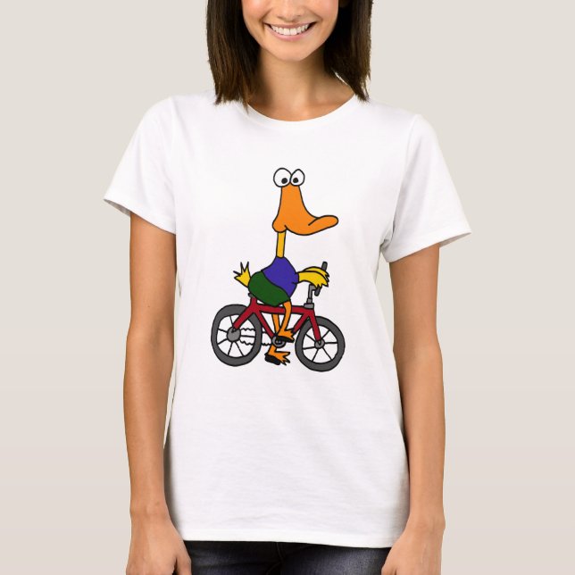 XX- Duck Riding Bicycle Cartoon T-Shirt (Front)