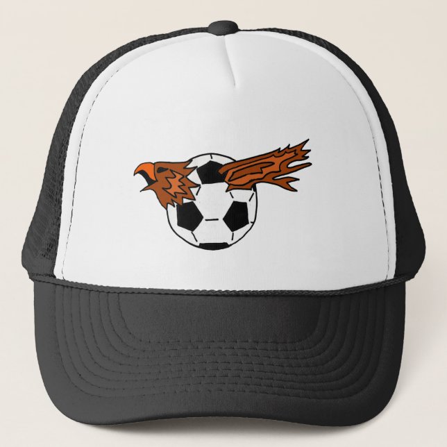 XX- Eagle Soraing from Soccer Ball Cartoon Trucker Hat (Front)