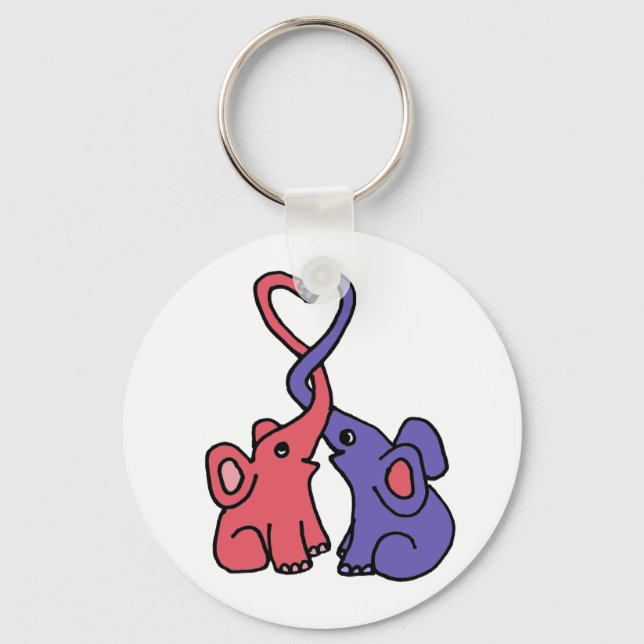XX- Elephant Love Cartoon Keychain (Front)