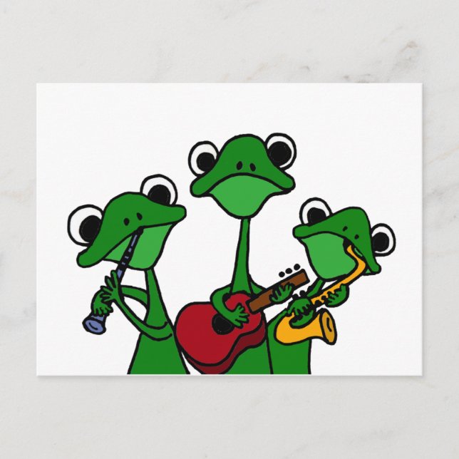 XX- Frogs Playing Music Cartoon Postcard (Front)