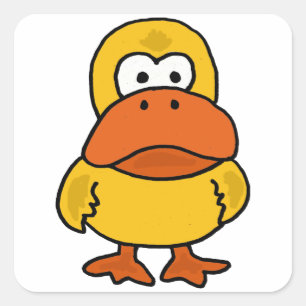XX- Funny Angry Duck Cartoon Square Sticker