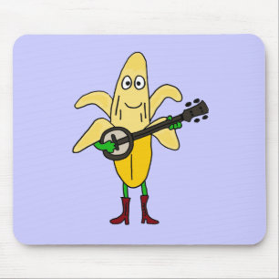 XX- Funny Banana Playing Banjo Cartoon Mouse Pad