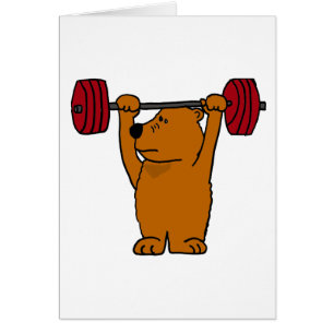 XX- Funny Brown Bear Weight Lifting