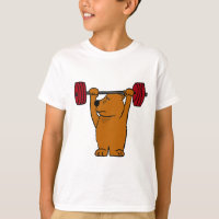 XX- Funny Brown Bear Weight Lifting