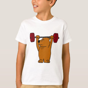 XX- Funny Brown Bear Weight Lifting T-Shirt