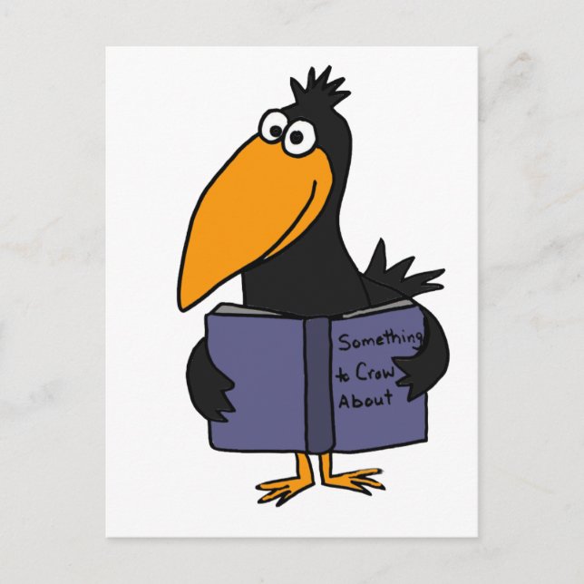 XX- Funny Crow Reading Book Cartoon Postcard (Front)
