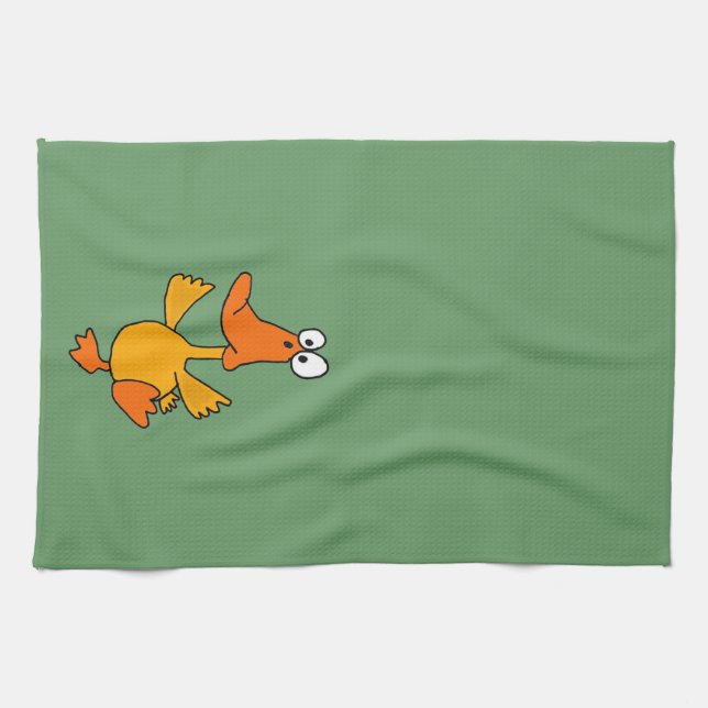 XX- Funny Dancing Duck Cartoon Kitchen Towel (Horizontal)