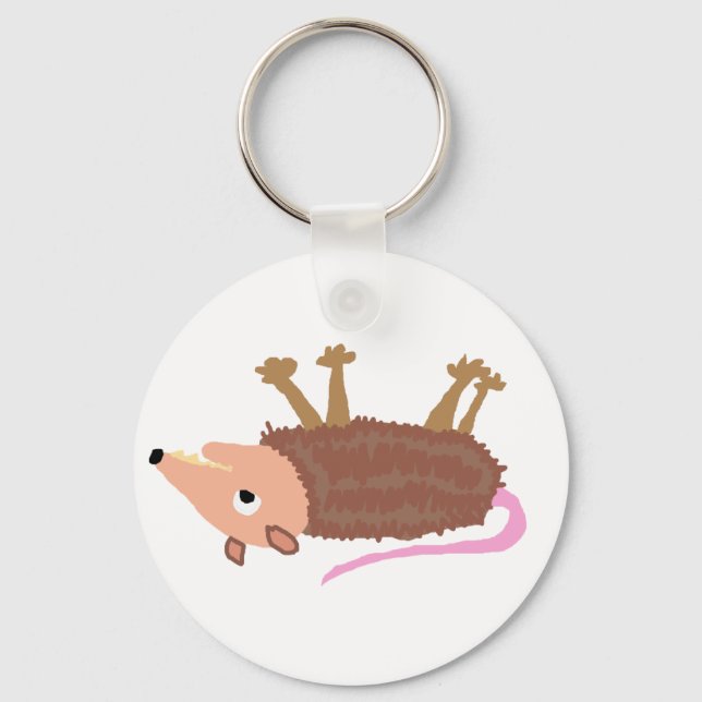 XX- Funny Dead Possum Roadkill Cartoon Keychain (Front)