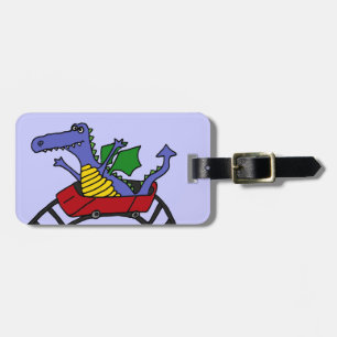 XX- Funny Dragon on a Roller Coaster Luggage Tag