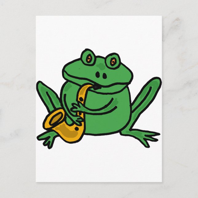 XX- Funny Frog Playing Saxophone Postcard (Front)
