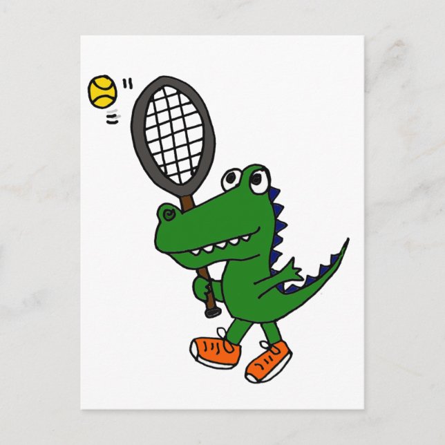 XX- Funny Gator Playing Tennis Postcard (Front)