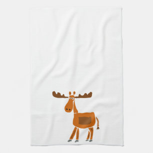 XX- Funny Moose Art Design Kitchen Towel