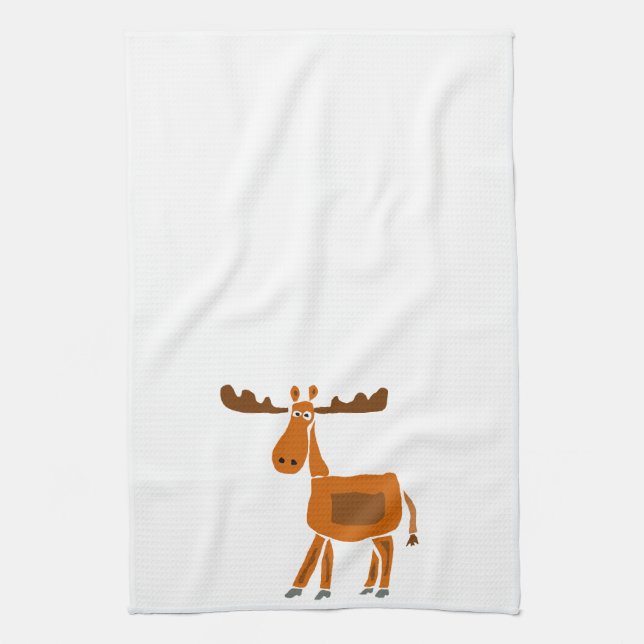 XX- Funny Moose Art Design Kitchen Towel (Vertical)