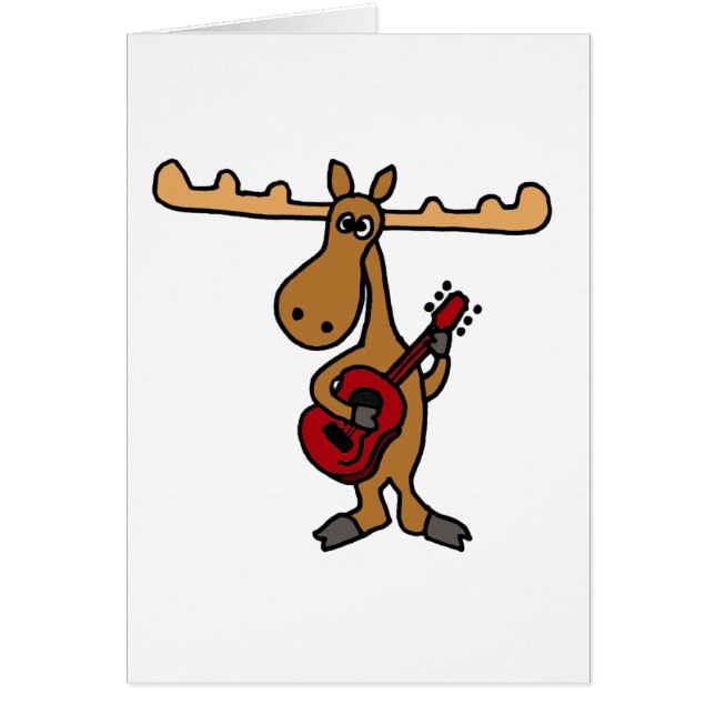 XX- Funny Moose Playing Guitar Cartoon (Front)