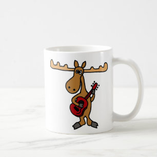 XX- Funny Moose Playing Guitar Cartoon Coffee Mug