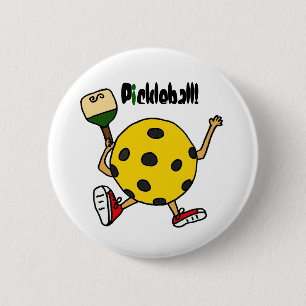 XX- Funny Pickleball Character 2 Inch Round Button