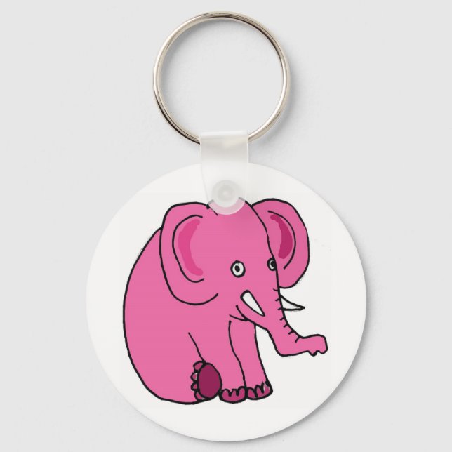 XX- Funny Pink Elephant Keychain (Front)