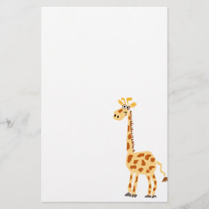 XX- Funny Primitive Art Giraffe Stationery
