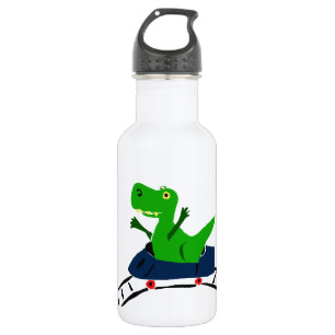 XX- Funny T-rex Dinosaur on Roller Coaster Art 532 Ml Water Bottle