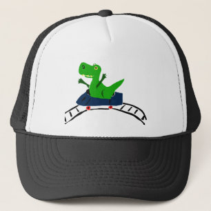 XX- Funny T-rex Dinosaur on Roller Coaster Art Trucker Hat