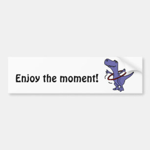 XX- Funny T-rex Dinosaur Using Hula Hoop Bumper Sticker