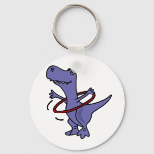 XX- Funny T-rex Dinosaur Using Hula Hoop Keychain