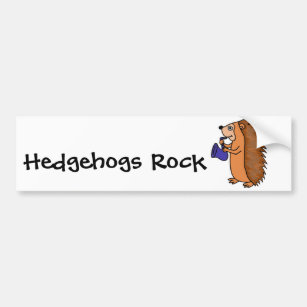 XX- Hedgehog Playing Saxophone Cartoon Bumper Sticker