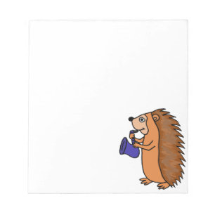 XX- Hedgehog Playing Saxophone Cartoon Notepad