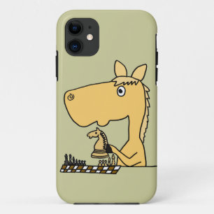 XX- Horse Playing Chess Cartoon iPhone 11 Case