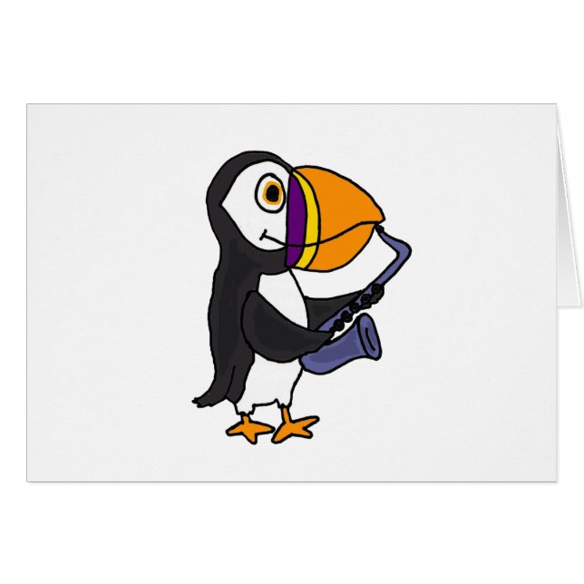 XX macareux jouant le saxophone (Devant horizontal)