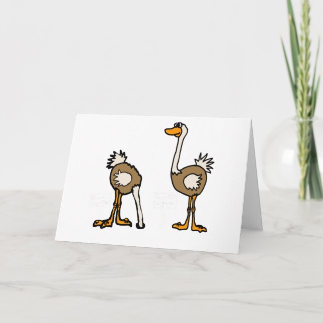 XX- Ostriches in Sand Card (Front)