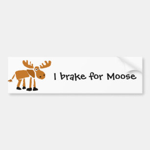 XX- Primitive Art Moose Bumper Sticker
